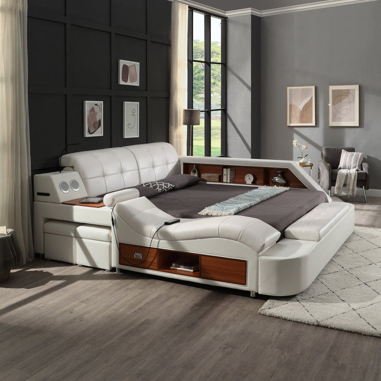 Solley Upholstered Low Profile Storage Sleigh Bed